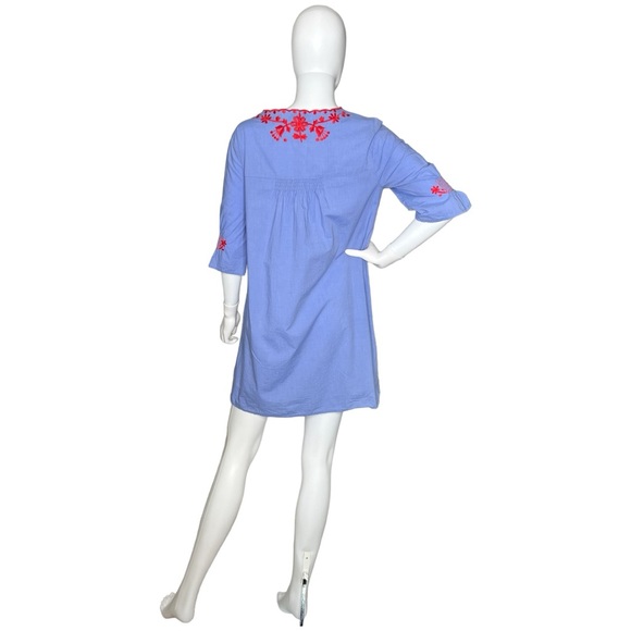 Madewell - Breeze Red Embroidery Blue Dress Pockets - Size Small - Picture 12 of 16